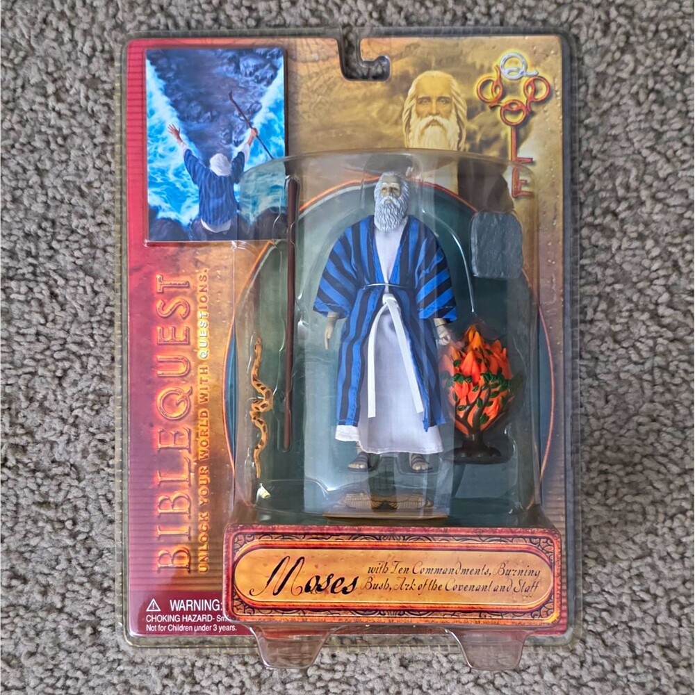 BibleQuest Moses Action Figure with Ten Commandments & Burning Bush